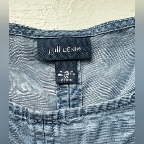 J.JILL Denim womens two toned baggy fit tank size XL petite - Picture 2 of 7